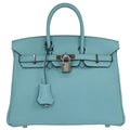 Hermes 2015 Swift Blue Atoll Birkin 25 Handbag