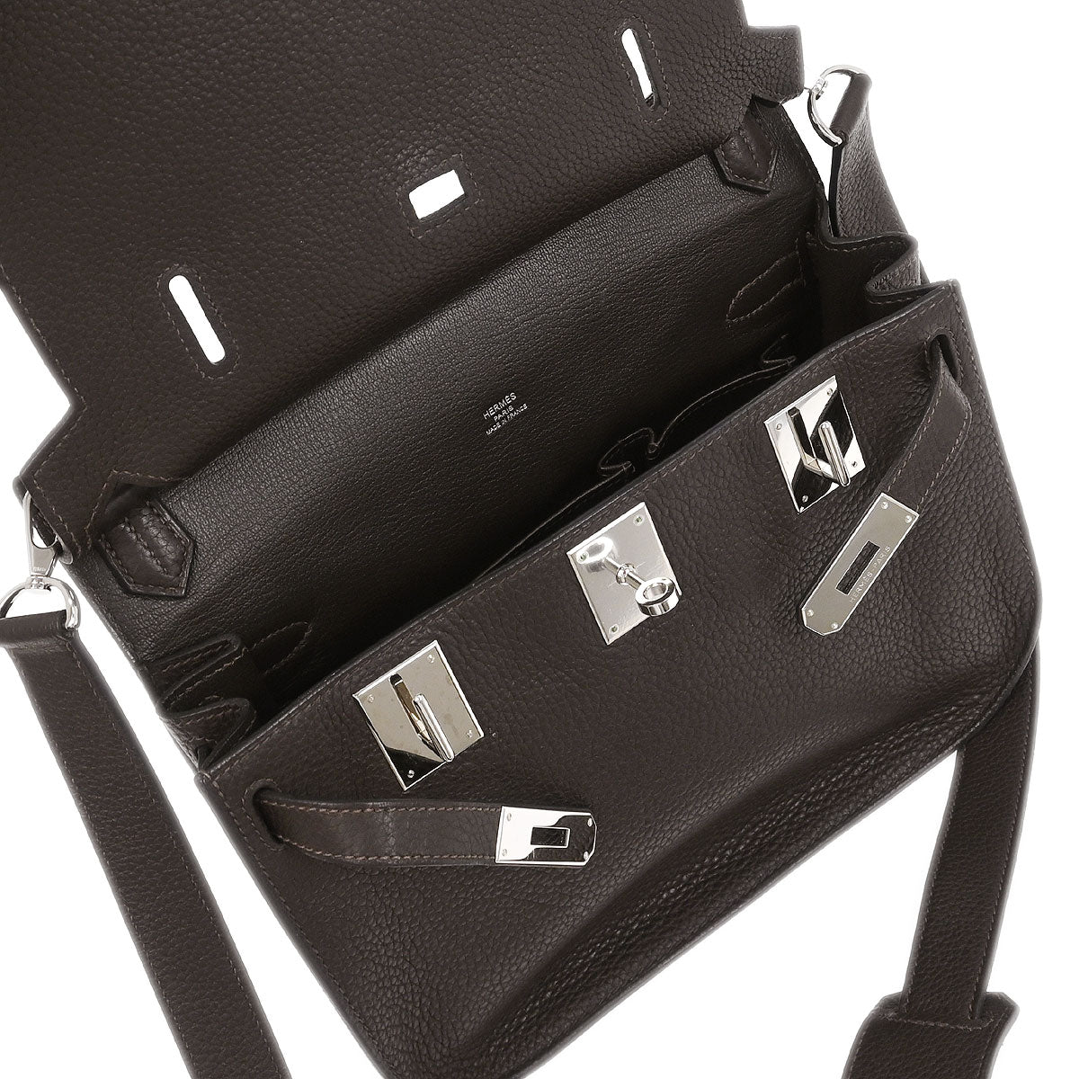 Hermes 2010 Ebene Taurillon Clemence Jypsiere 28 Shoulder Bag