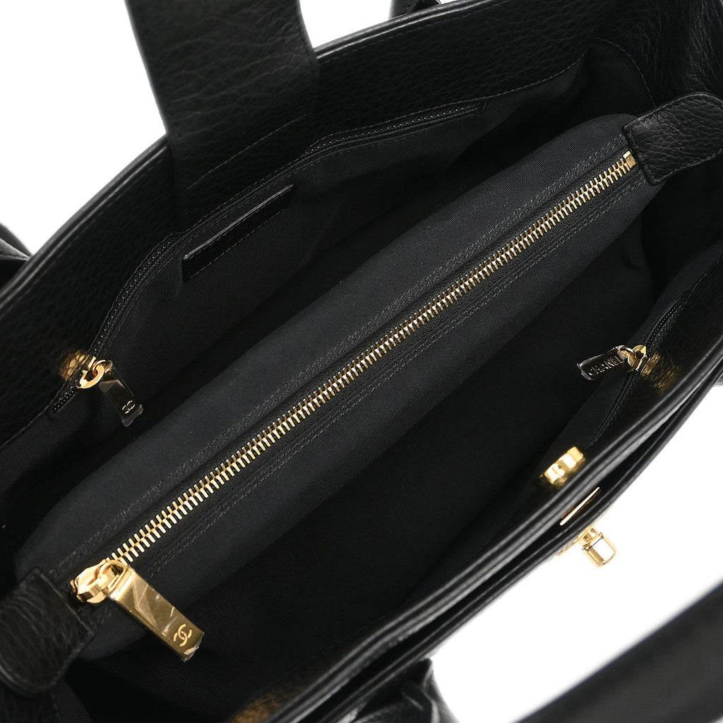 Chanel Black Deerskin Executive Cerf Tote Handbag