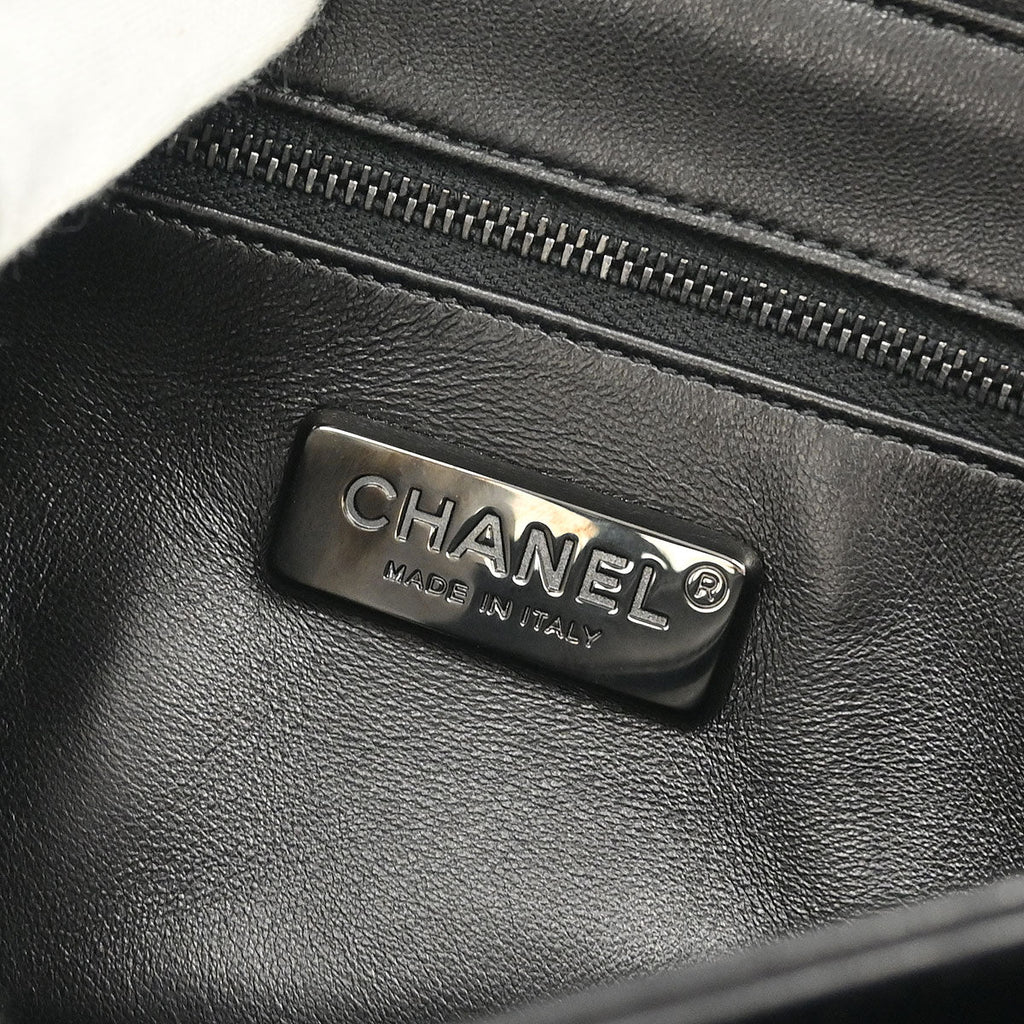 Chanel * 2014-2015 Black Python Perfect Edge Flap Bag 2way Shoulder Handbag