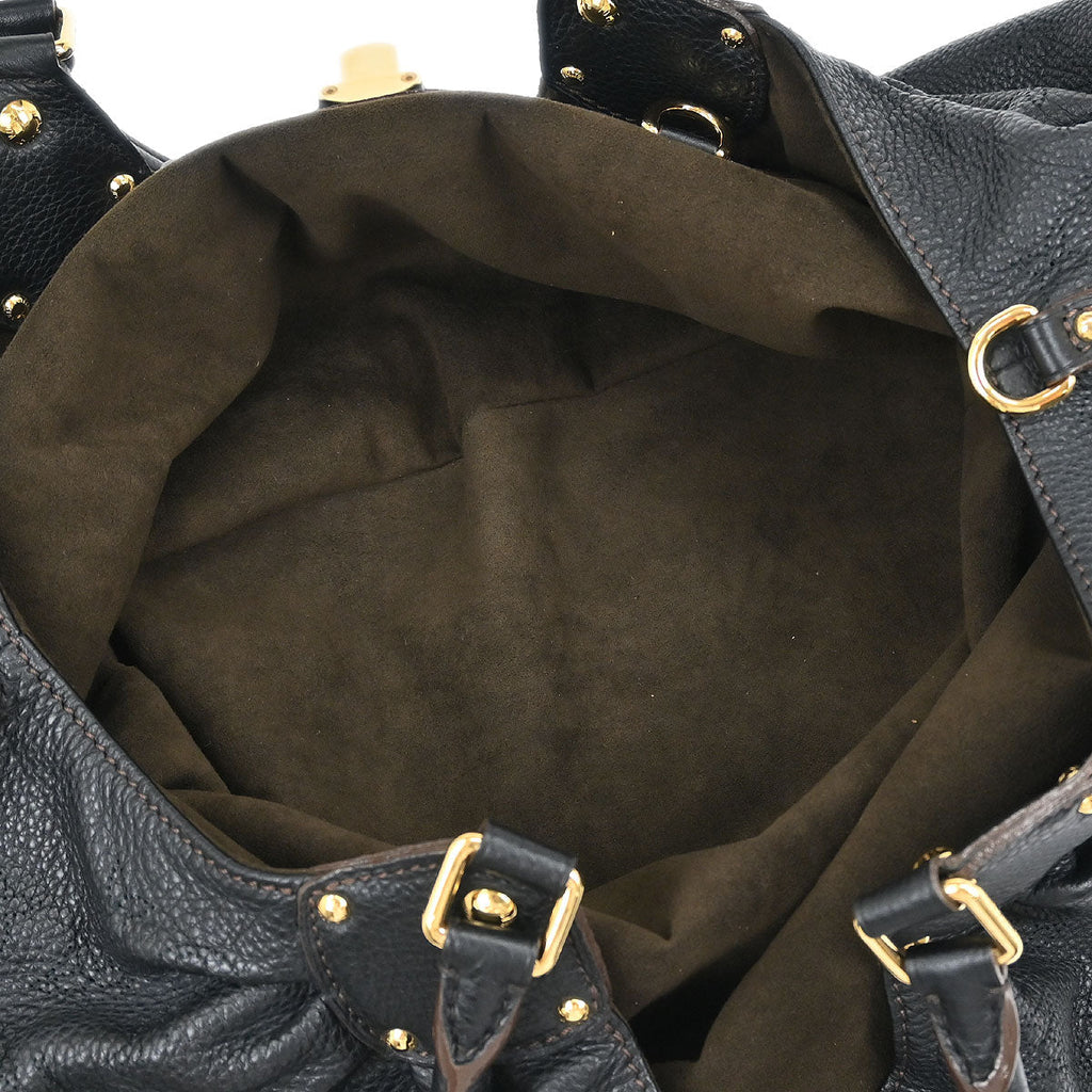 Louis Vuitton 2011 Black Mahina L Hobo Handbag M95765