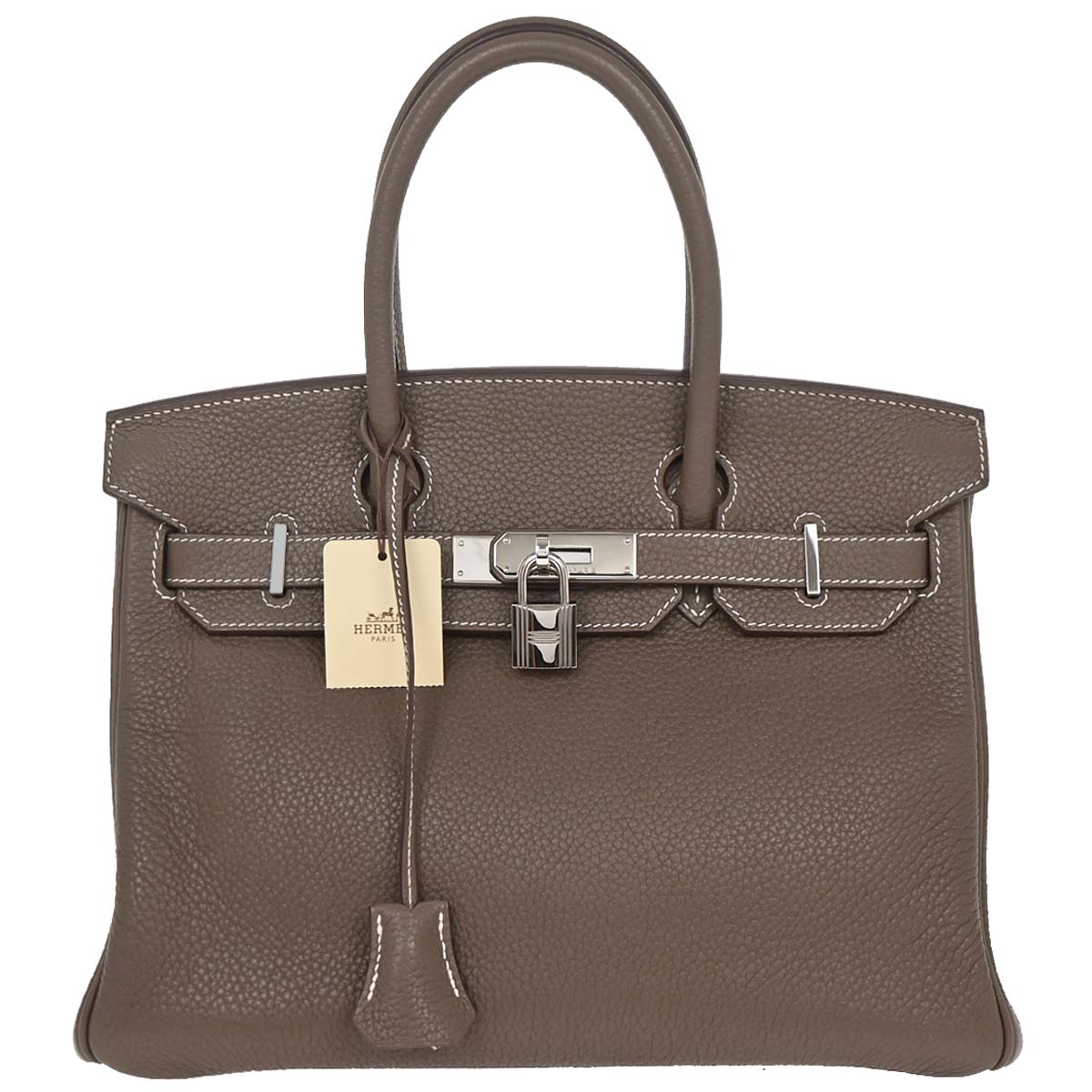 Hermes 2012 Etoupe Taurillon Clemence Birkin 30 Handbag