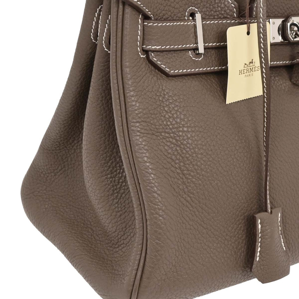 Hermes 2012 Etoupe Taurillon Clemence Birkin 30 Handbag