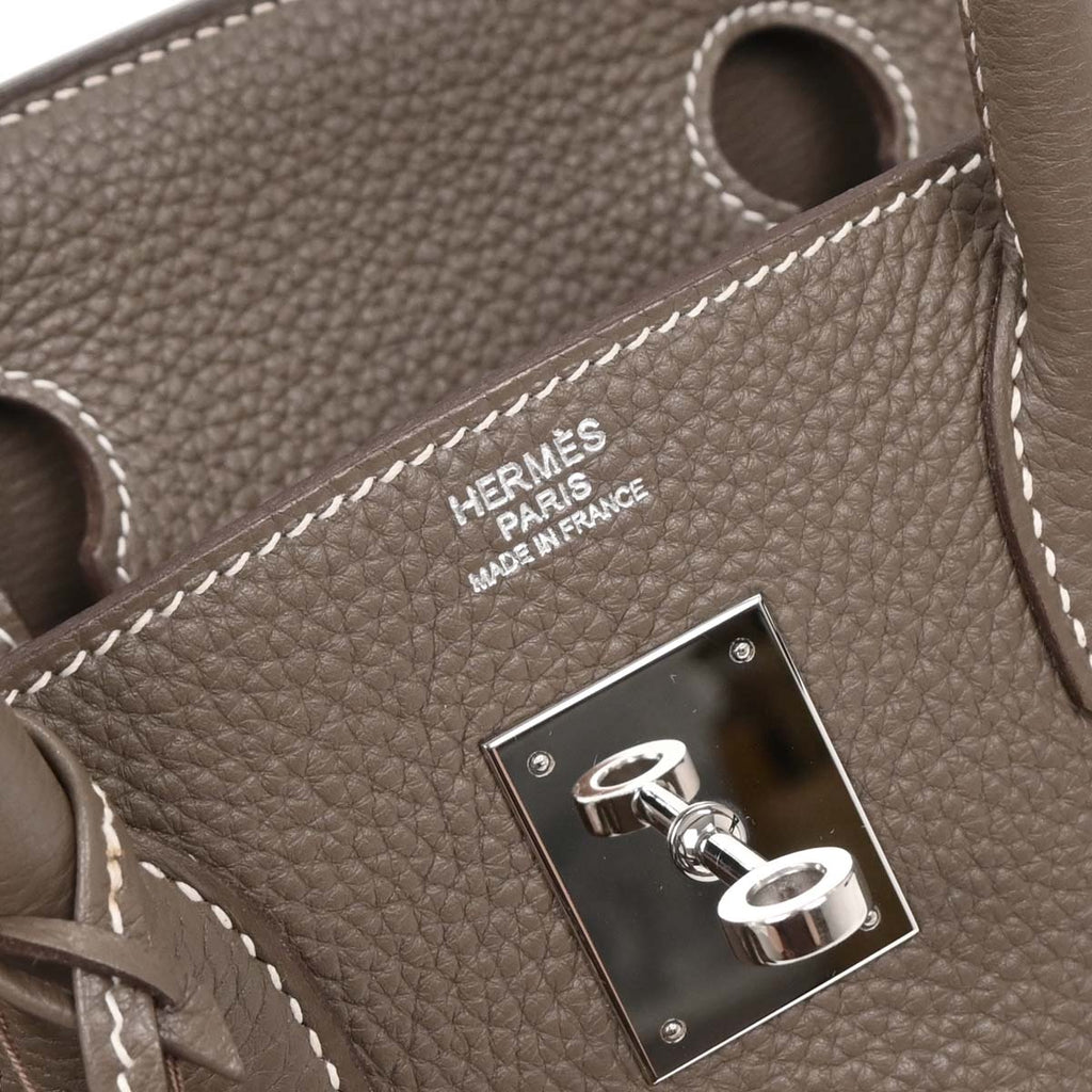 Hermes 2012 Etoupe Taurillon Clemence Birkin 30 Handbag