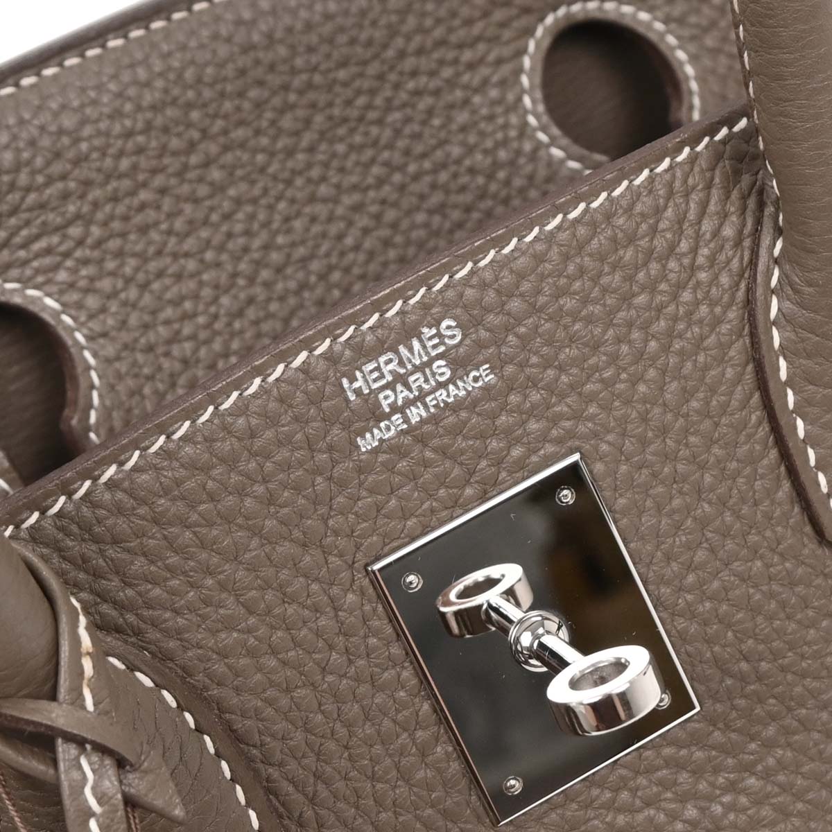 Hermes 2012 Etoupe Taurillon Clemence Birkin 30 Handbag