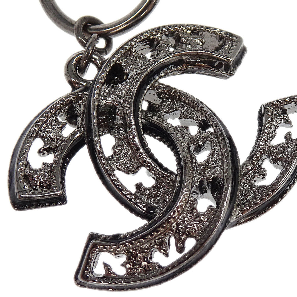 Chanel CC Dangle Piercing Earrings Silver 10A