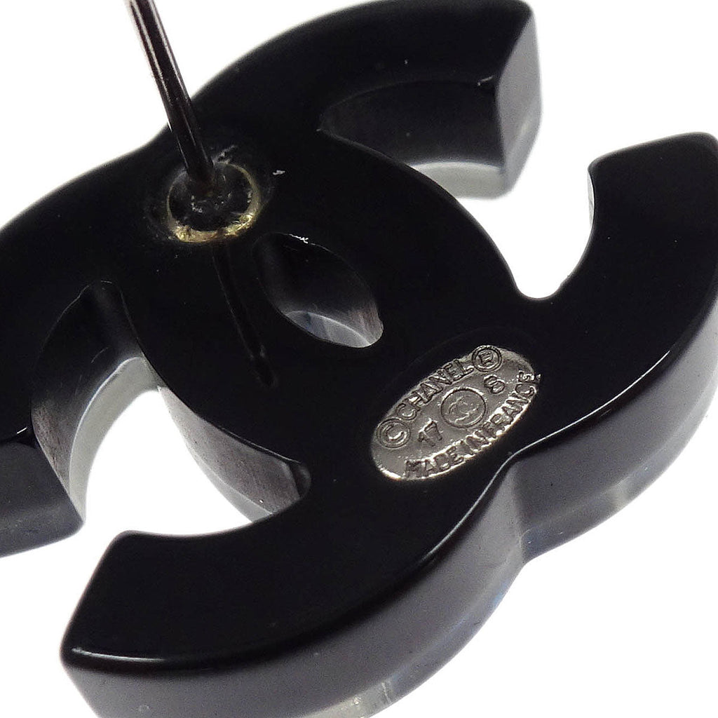 Chanel CC Piercing Earrings Black 17S