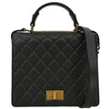 Chanel 2012-2013 Black Goatskin Rita Flap Mademoiselle Lock 2way Shoulder Handbag