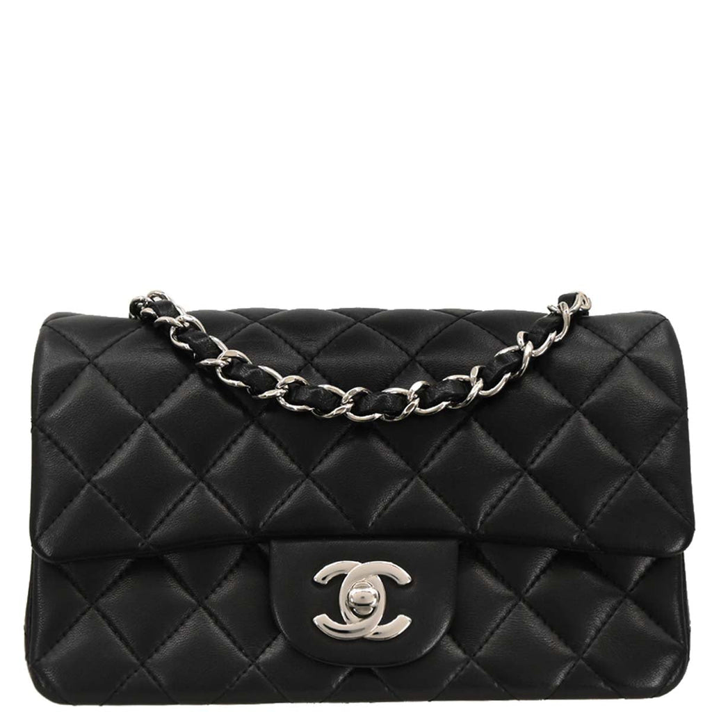 Chanel 2018-2019 Black Lambskin Classic Single Flap Shoulder Bag