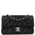 Chanel 2018-2019 Black Lambskin Classic Single Flap Shoulder Bag