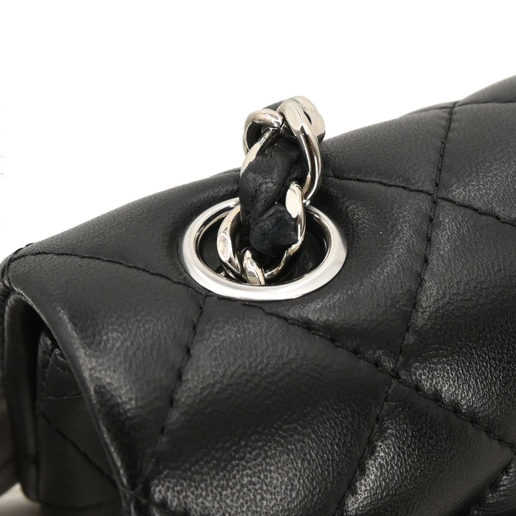 Chanel 2018-2019 Black Lambskin Classic Single Flap Shoulder Bag