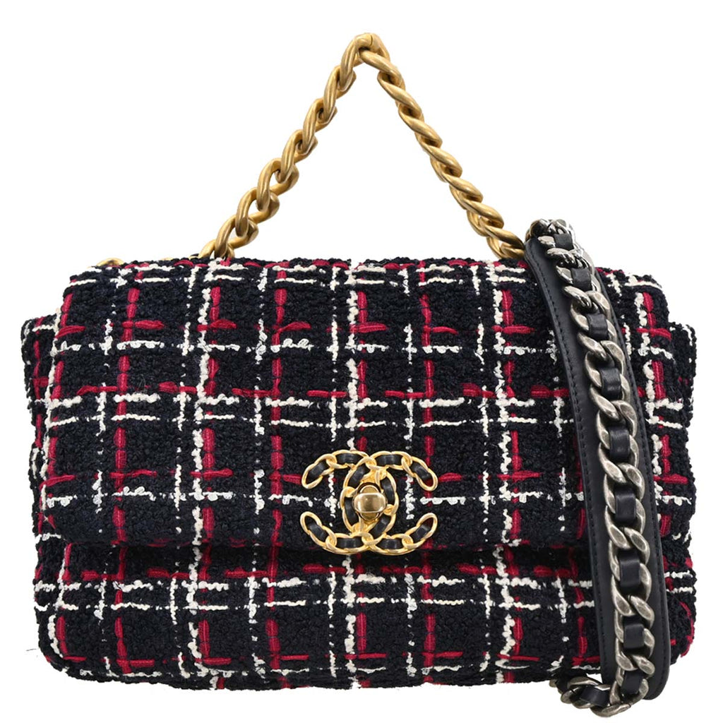 Chanel 2019 Navy Tweed 19 Dix-neuf 2way Shoulder Handbag
