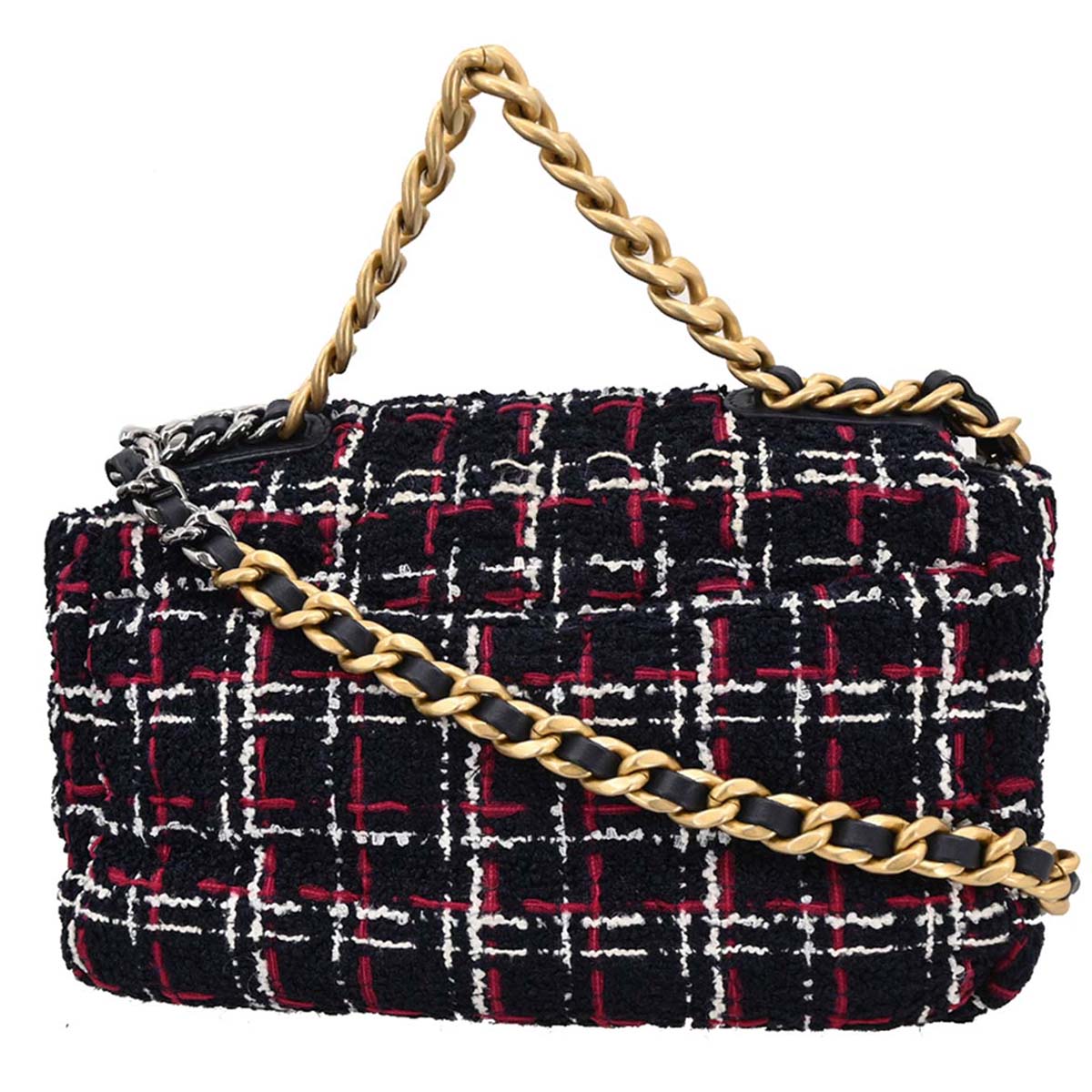 Chanel 2019 Navy Tweed 19 Dix-neuf 2way Shoulder Handbag