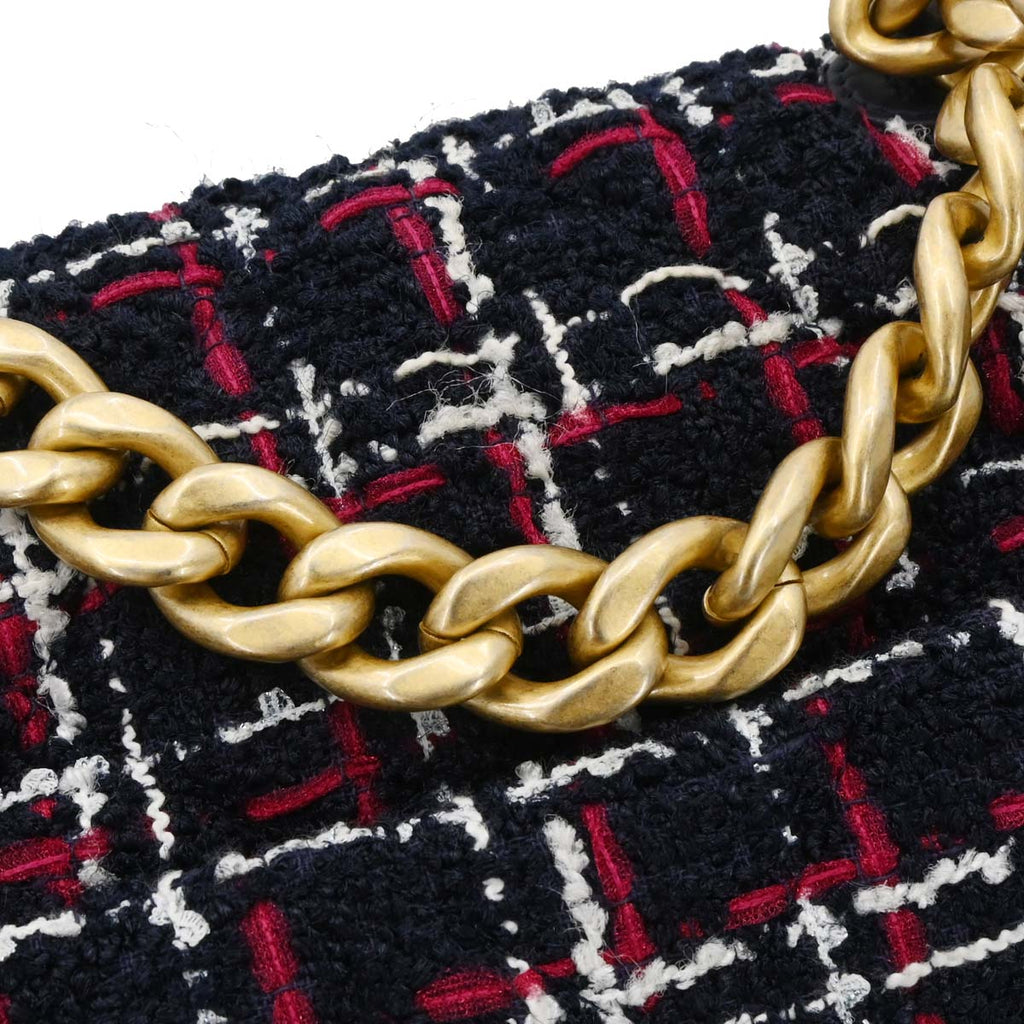 Chanel 2019 Navy Tweed 19 Dix-neuf 2way Shoulder Handbag