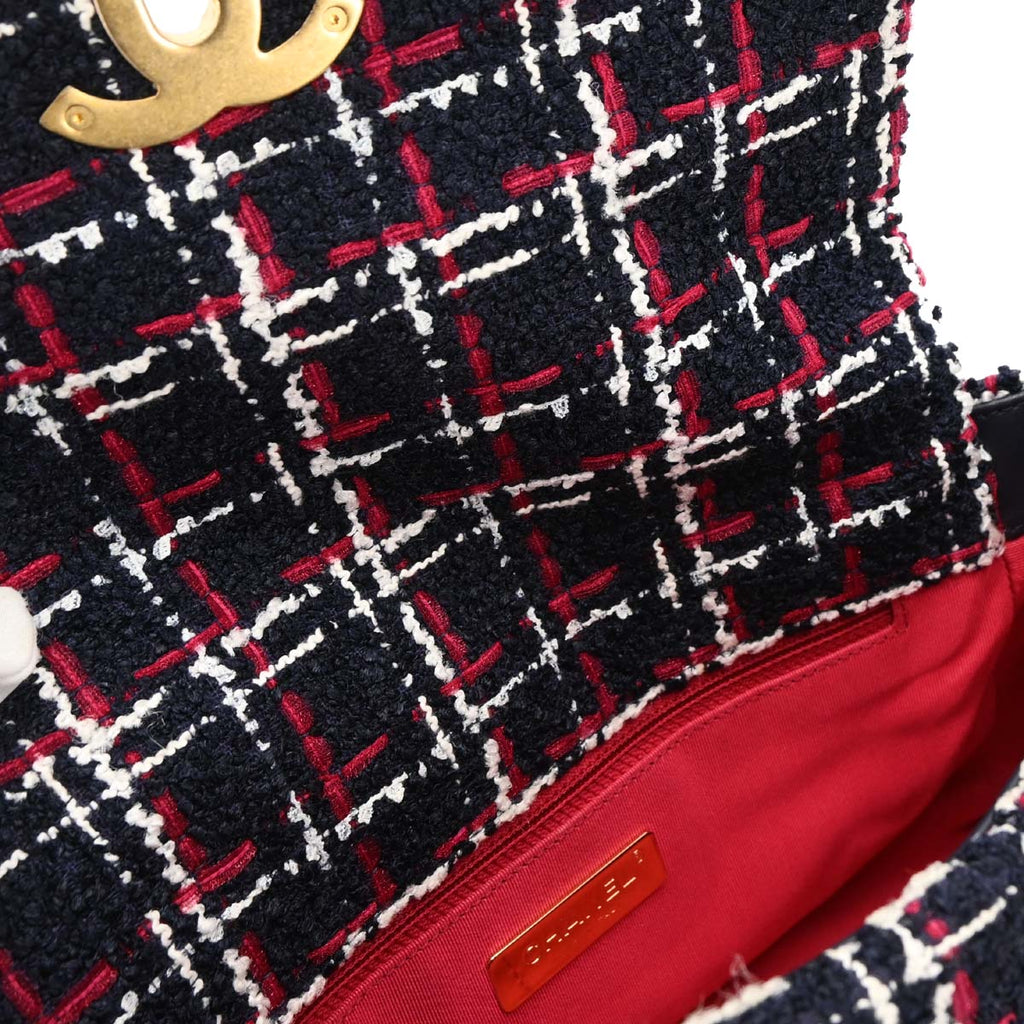 Chanel 2019 Navy Tweed 19 Dix-neuf 2way Shoulder Handbag