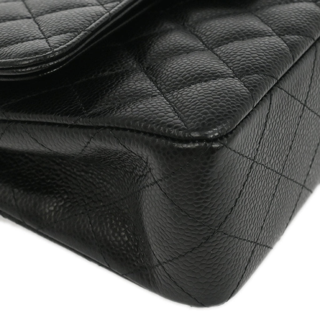 Chanel 2012 Black Caviar Small Classic Double Flap Shoulder Bag