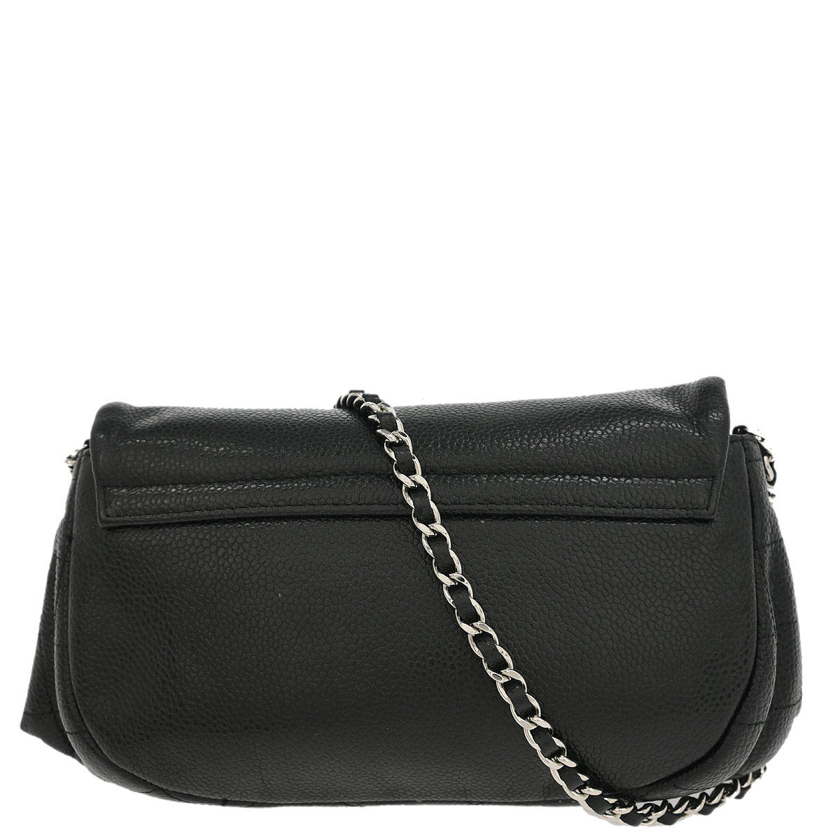 Chanel 2010-2011 Black Caviar Half Moon WOC Shoulder Wallet Bag