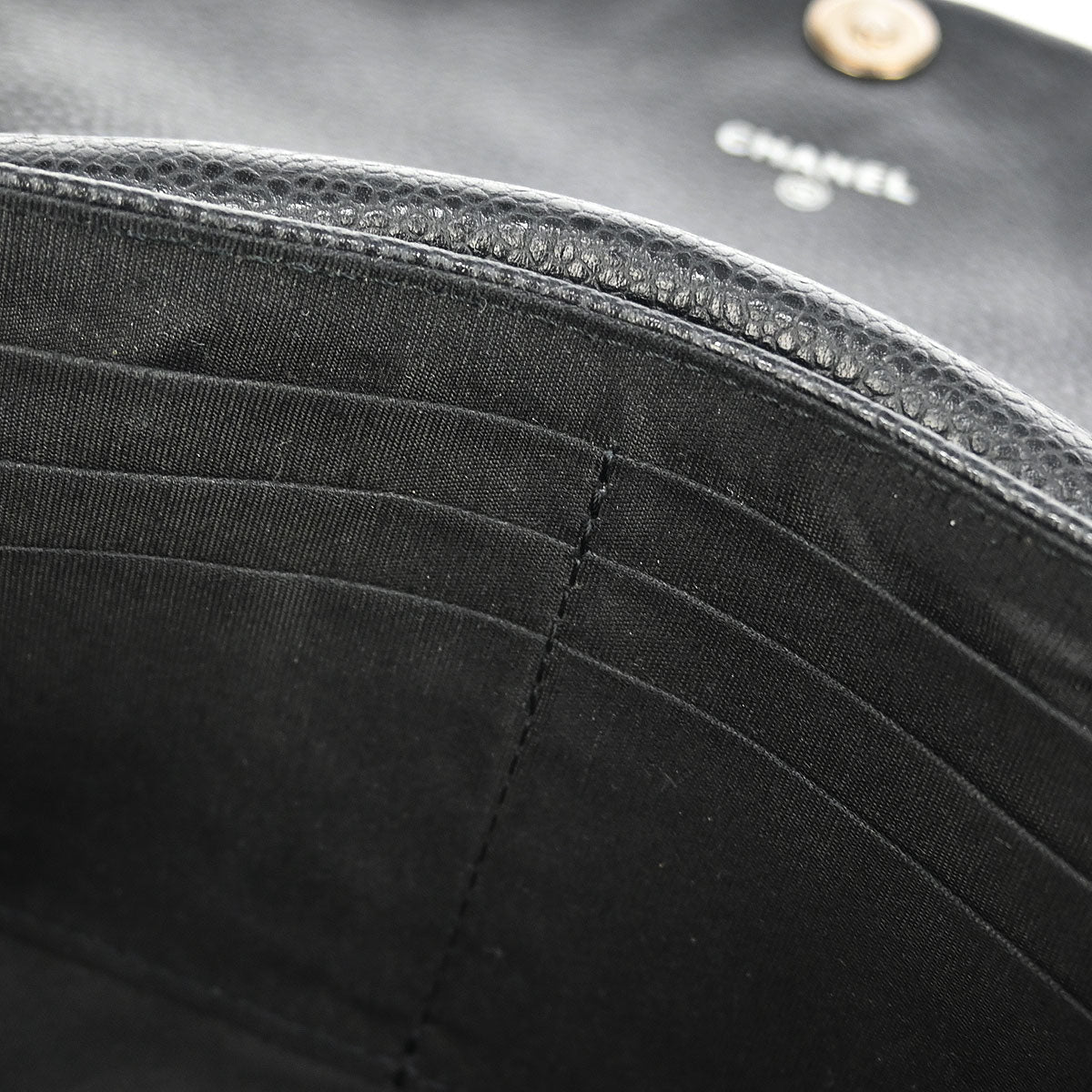 Chanel 2010-2011 Black Caviar Half Moon WOC Shoulder Wallet Bag