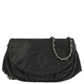 Chanel 2013-2014 Black Caviar Half Moon WOC Shoulder Wallet Bag