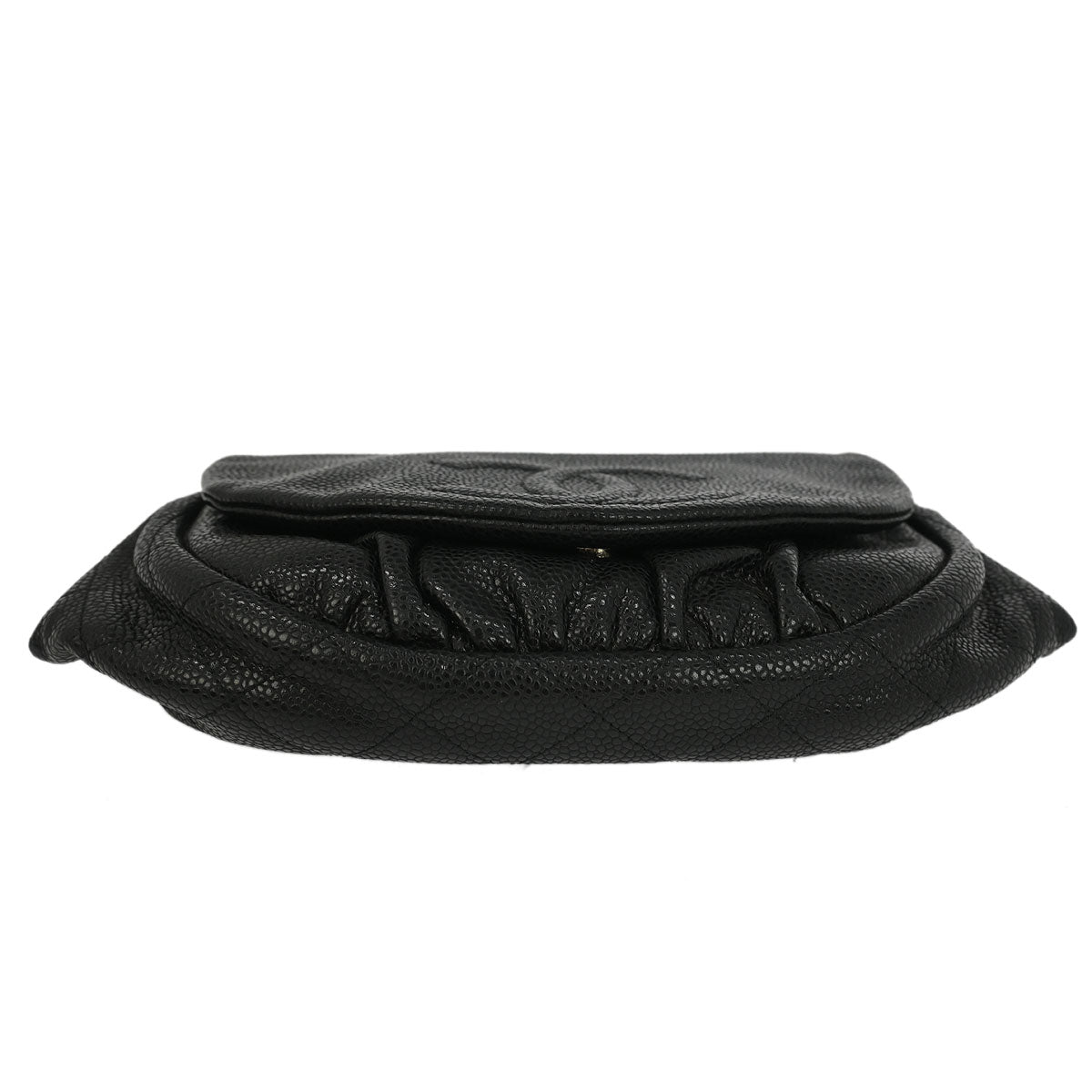 Chanel 2013-2014 Black Caviar Half Moon WOC Shoulder Wallet Bag
