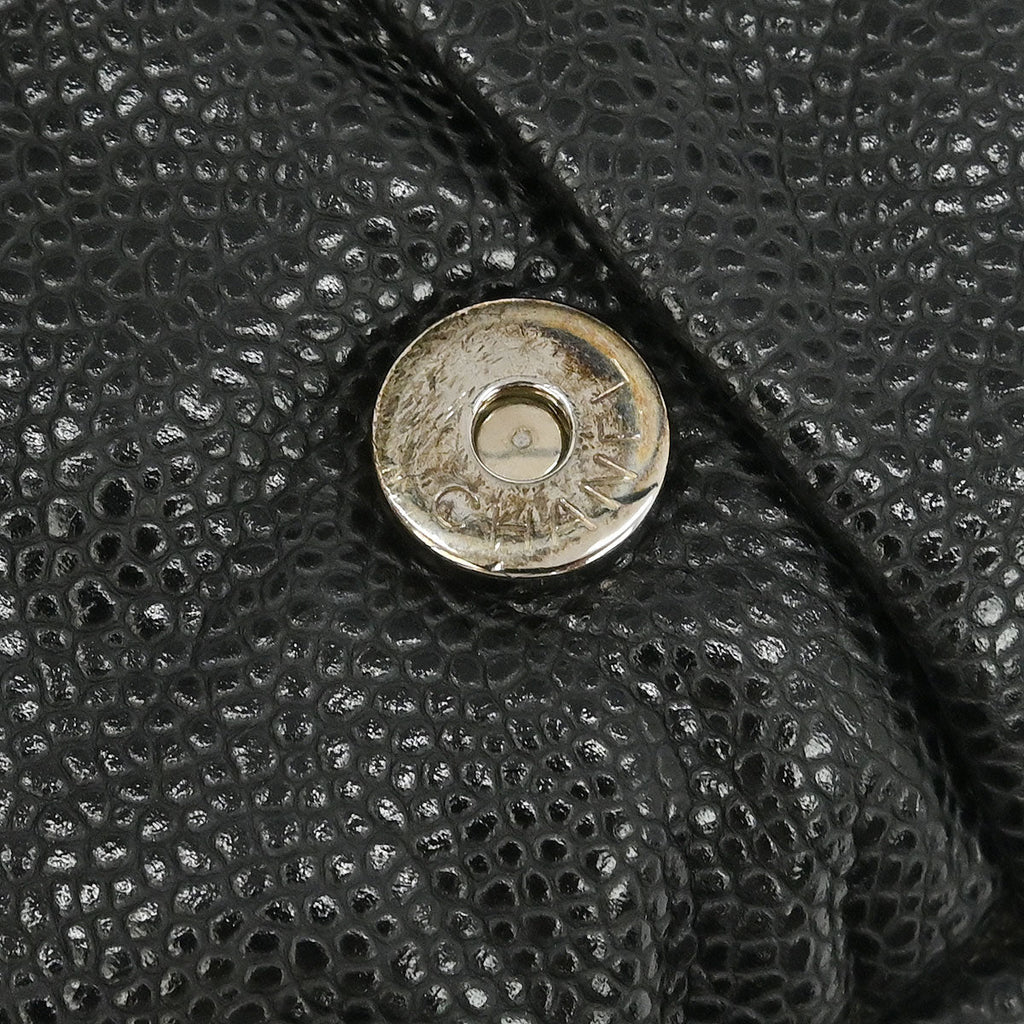 Chanel 2013-2014 Black Caviar Half Moon WOC Shoulder Wallet Bag