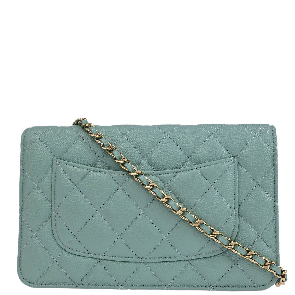 Chanel 2019 Light Blue Caviar Classic WOC Wallet On Chain