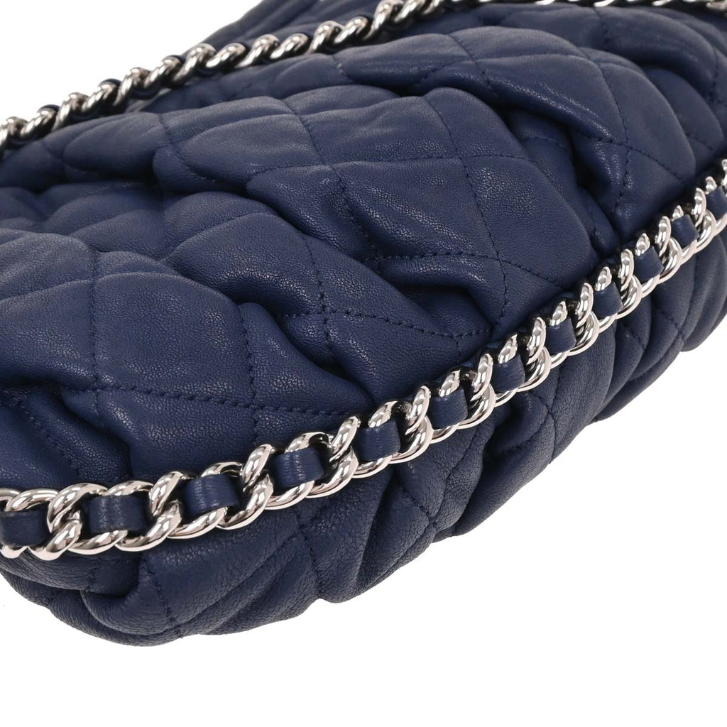 Chanel 2013-2014 Blue Calfskin Chain Around Shoulder Bag
