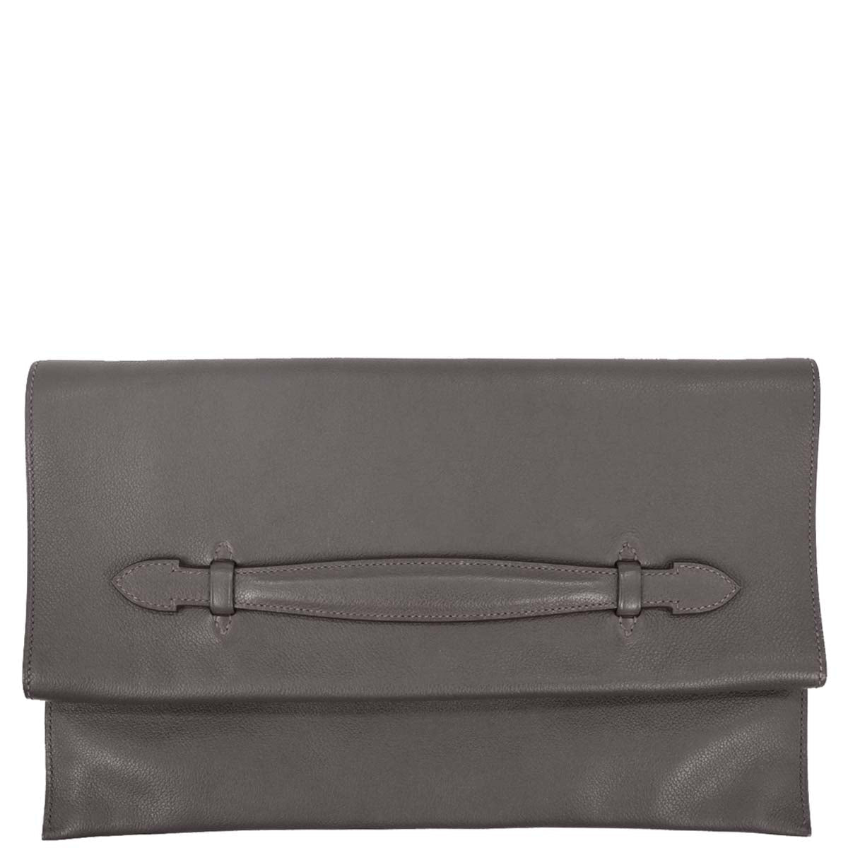 Hermes 2013 Etain Evercolor Pliplat Clutch Bag