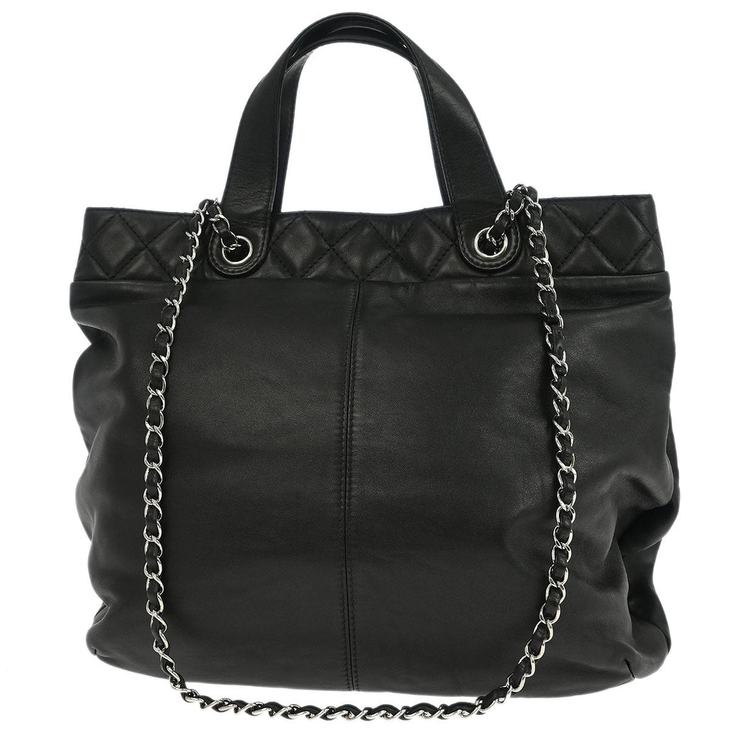 Chanel 2012-2013 Black Calfskin Trianon Tote 2way Shoulder Handbag