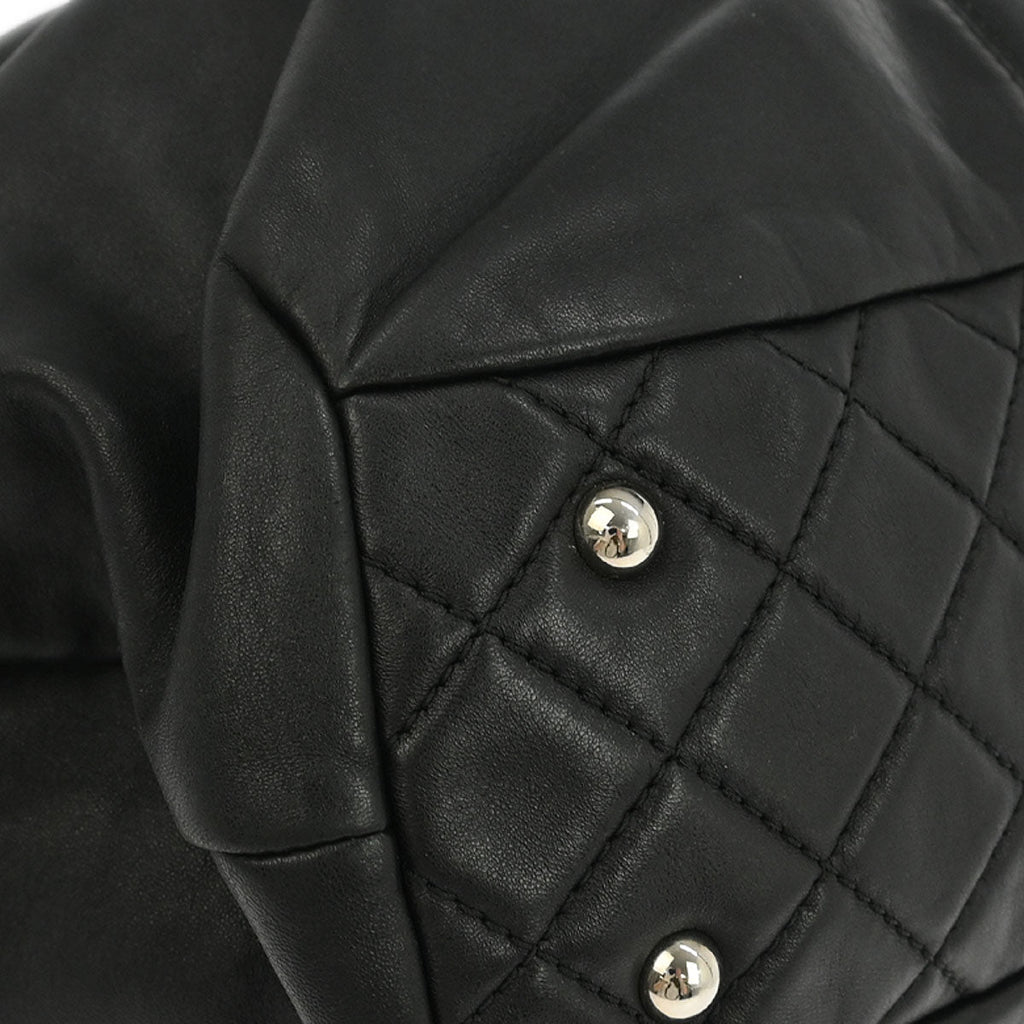 Chanel 2012-2013 Black Calfskin Trianon Tote 2way Shoulder Handbag