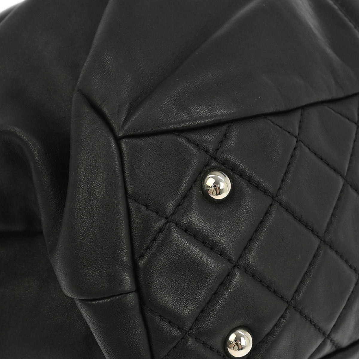 Chanel 2012-2013 Black Calfskin Trianon Tote 2way Shoulder Handbag