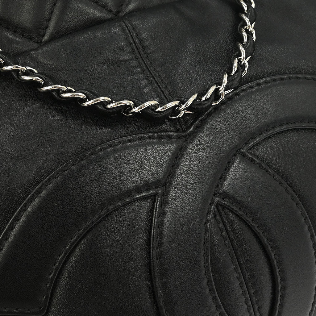 Chanel 2012-2013 Black Calfskin Trianon Tote 2way Shoulder Handbag