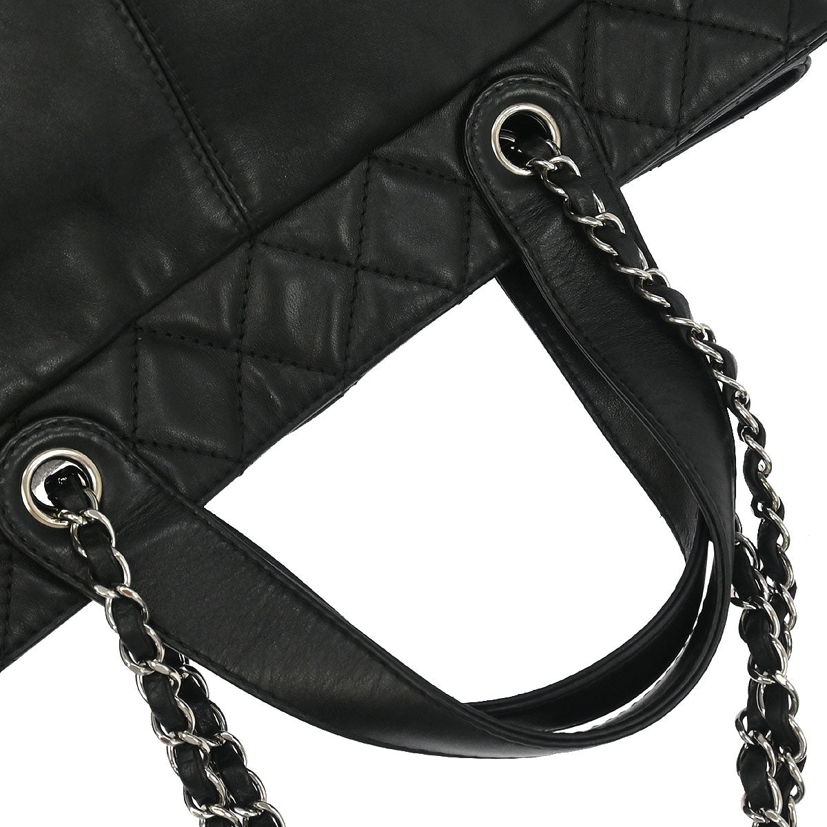 Chanel 2012-2013 Black Calfskin Trianon Tote 2way Shoulder Handbag
