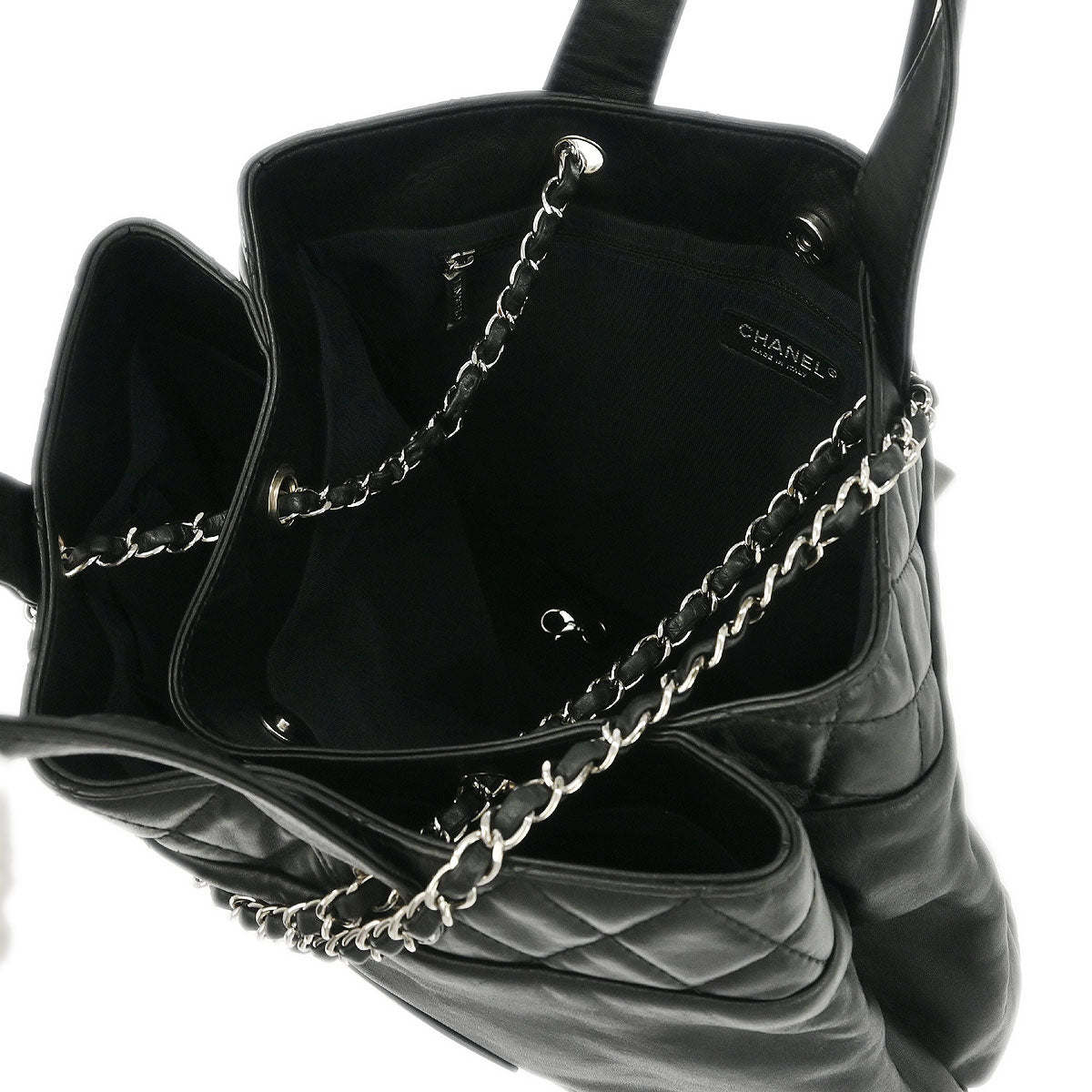 Chanel 2012-2013 Black Calfskin Trianon Tote 2way Shoulder Handbag