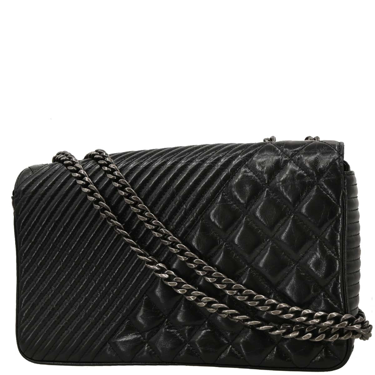 Chanel 2014-2015 Black Calfskin Coco Boy Flap Shoulder Bag