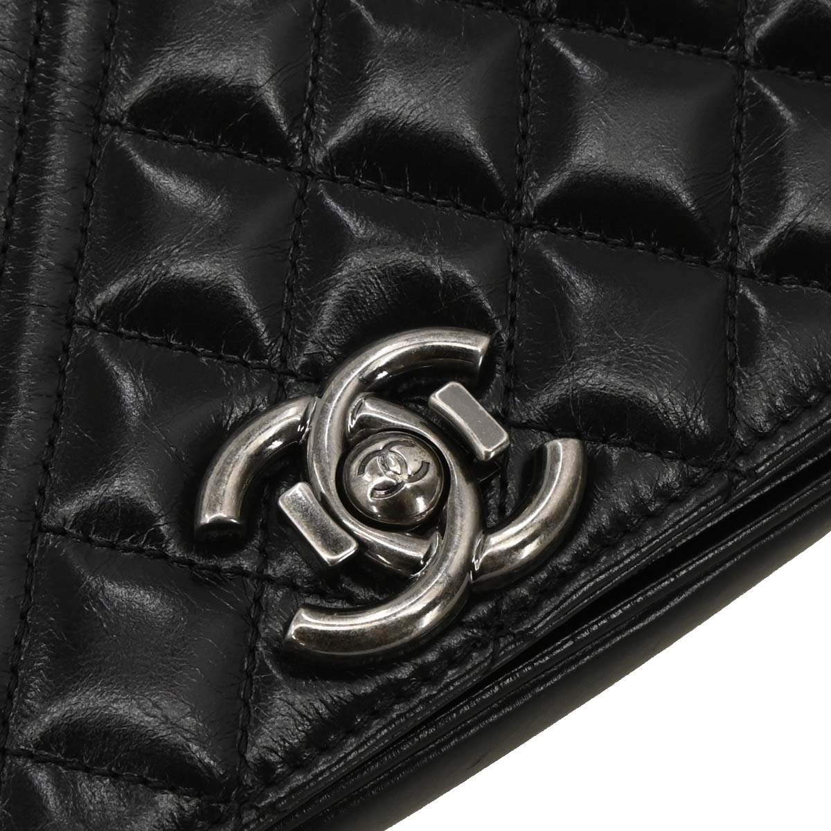 Chanel 2014-2015 Black Calfskin Coco Boy Flap Shoulder Bag