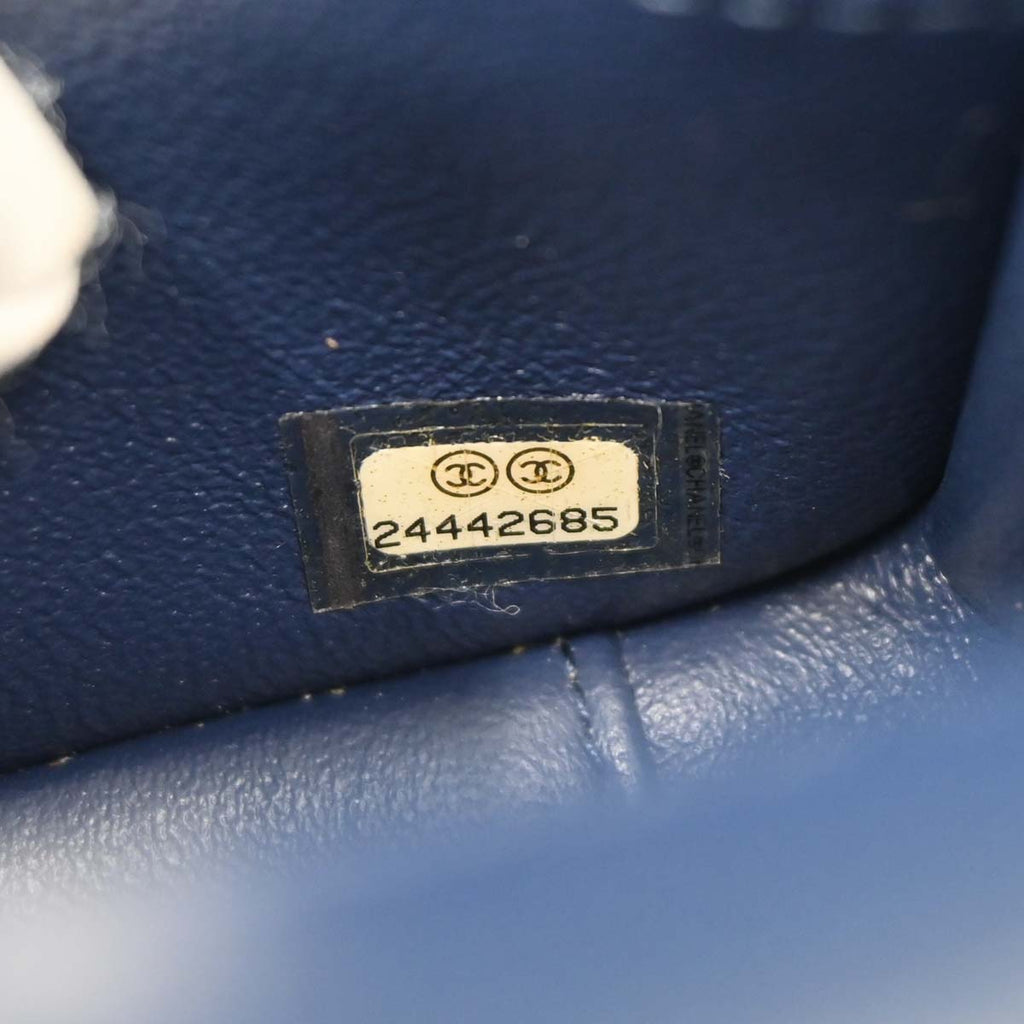 Chanel 2017-2018 Navy Lambskin Chevron Shoulder Bag