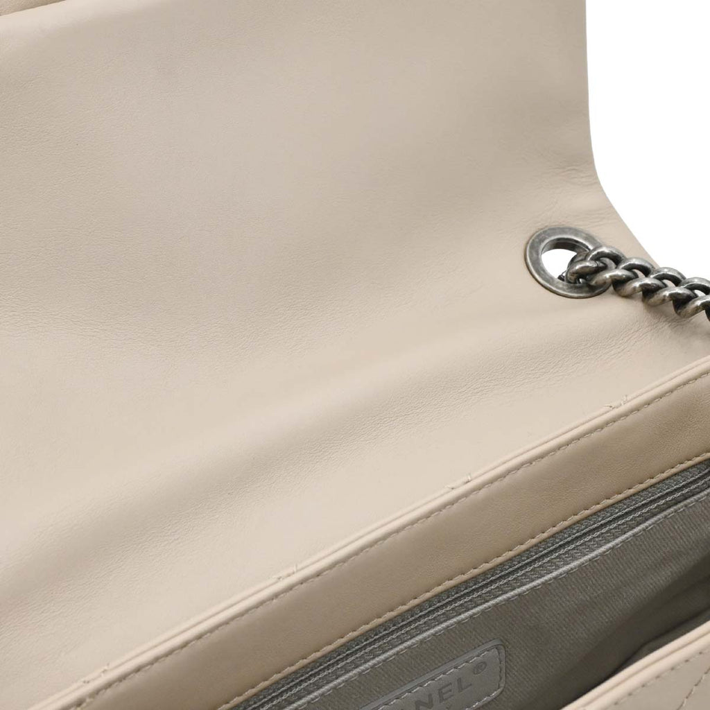 Chanel 2012 Beige Lambskin Country Chic Flap Bag Shoulder Bag