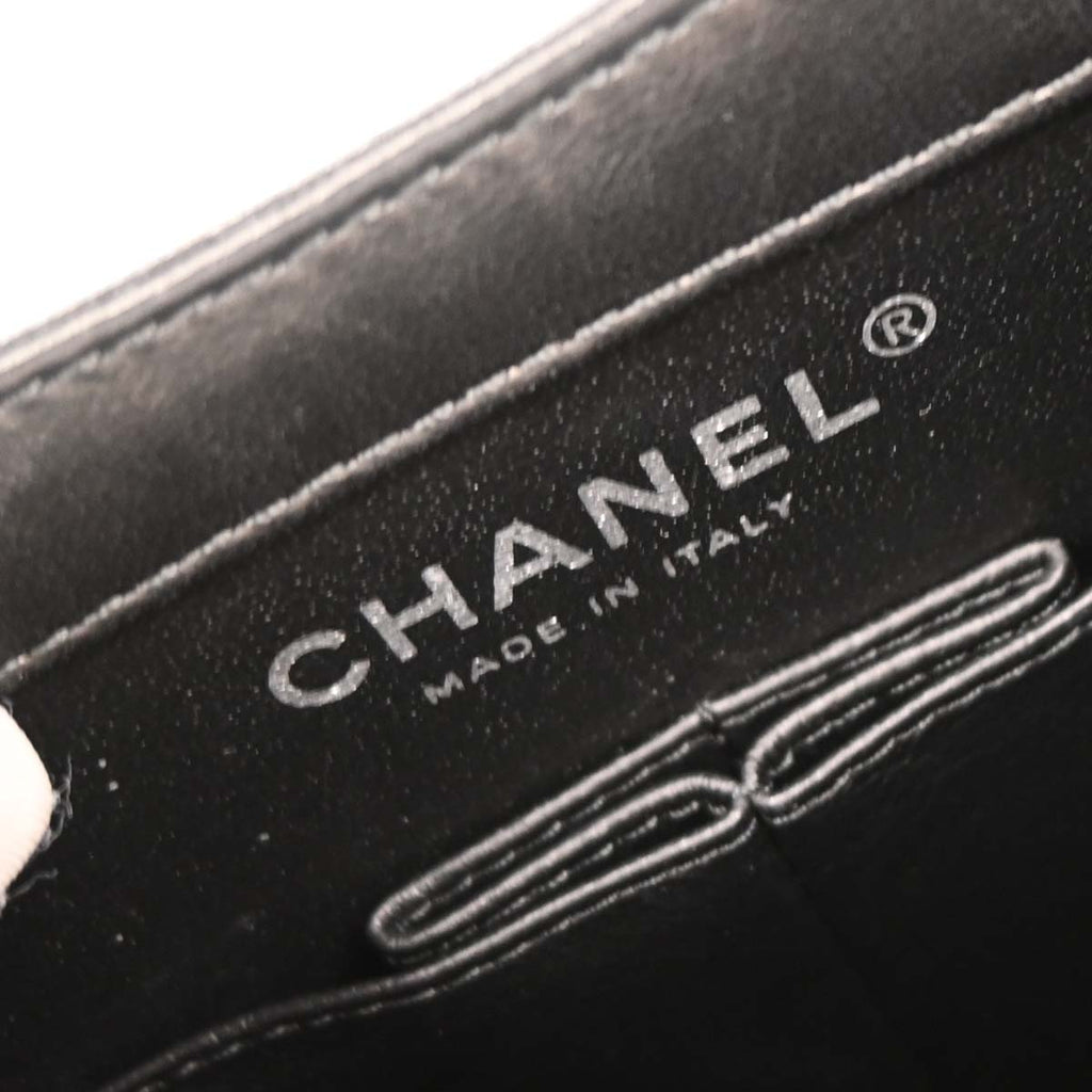 Chanel 2014 Black Lambskin Delivery Cutout 2way Shoulder Handbag