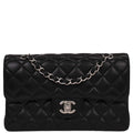 Chanel Black Caviar Small Classic Double Flap Shoulder Bag