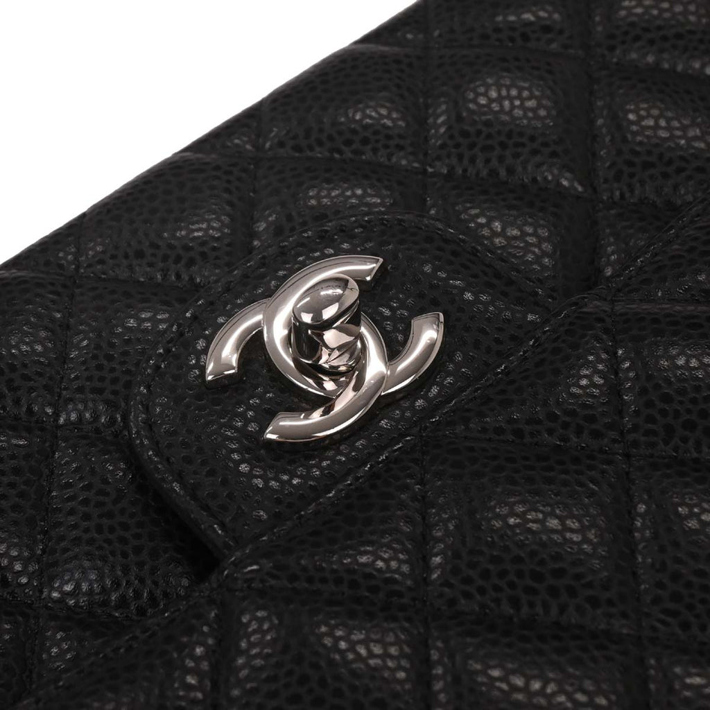 Chanel Black Caviar Small Classic Double Flap Shoulder Bag