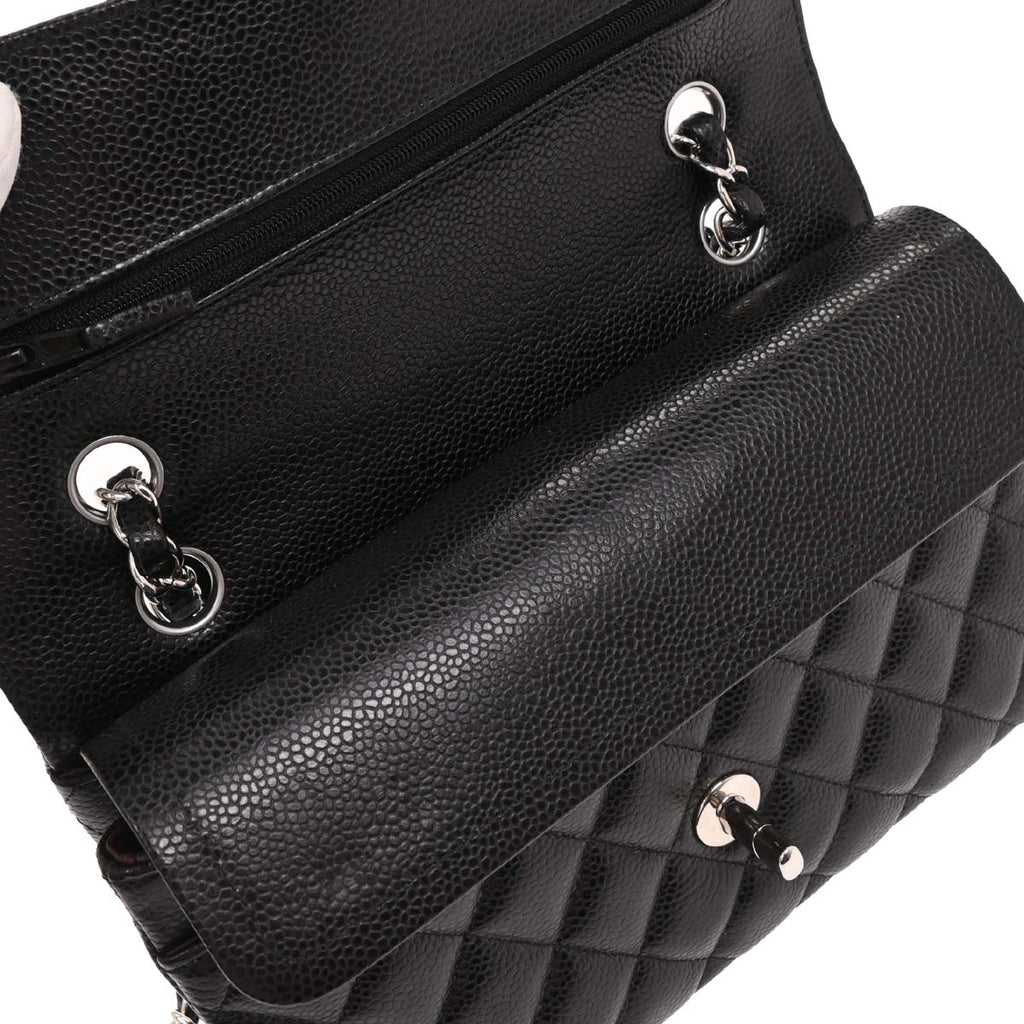Chanel Black Caviar Small Classic Double Flap Shoulder Bag