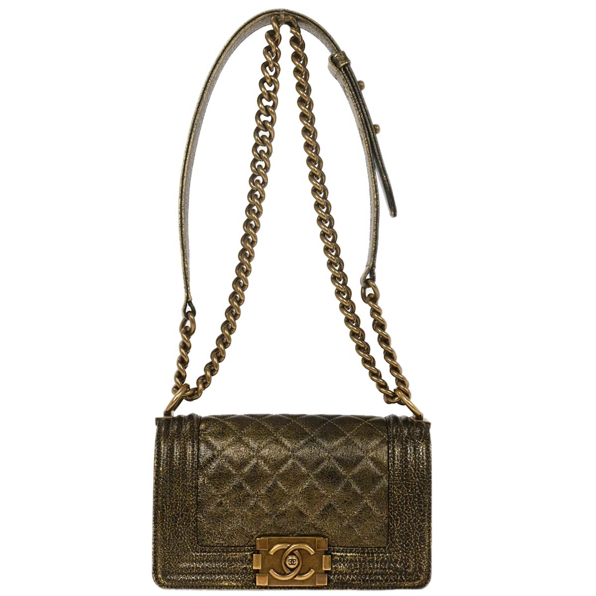 Boy Chanel 2017-2018 Gold Calfskin Small Chain Shoulder Bag