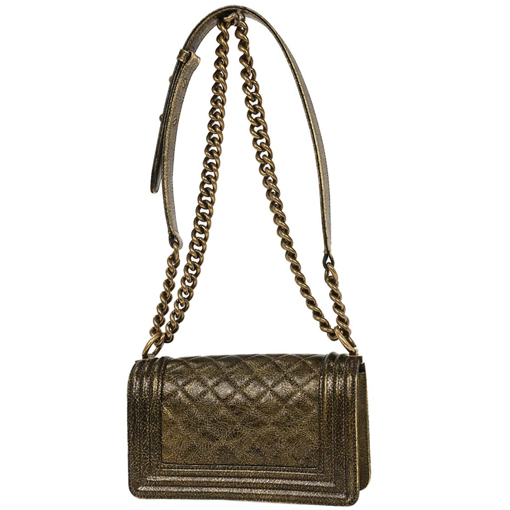Boy Chanel 2017-2018 Gold Calfskin Small Chain Shoulder Bag