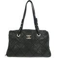 Chanel 2009-2010 Black Calfskin On the Road Tote Handbag
