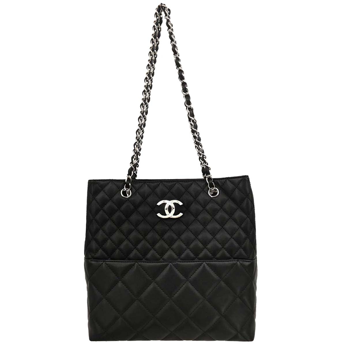 Chanel 2011 Black Calfskin Shoulder Tote Bag
