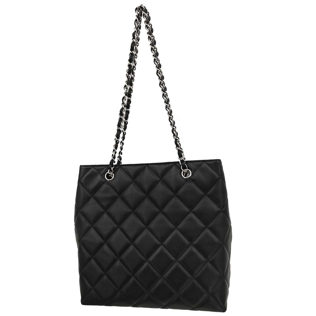 Chanel 2011 Black Calfskin Shoulder Tote Bag