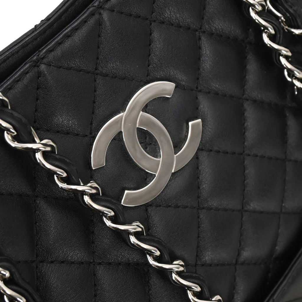 Chanel 2011 Black Calfskin Shoulder Tote Bag