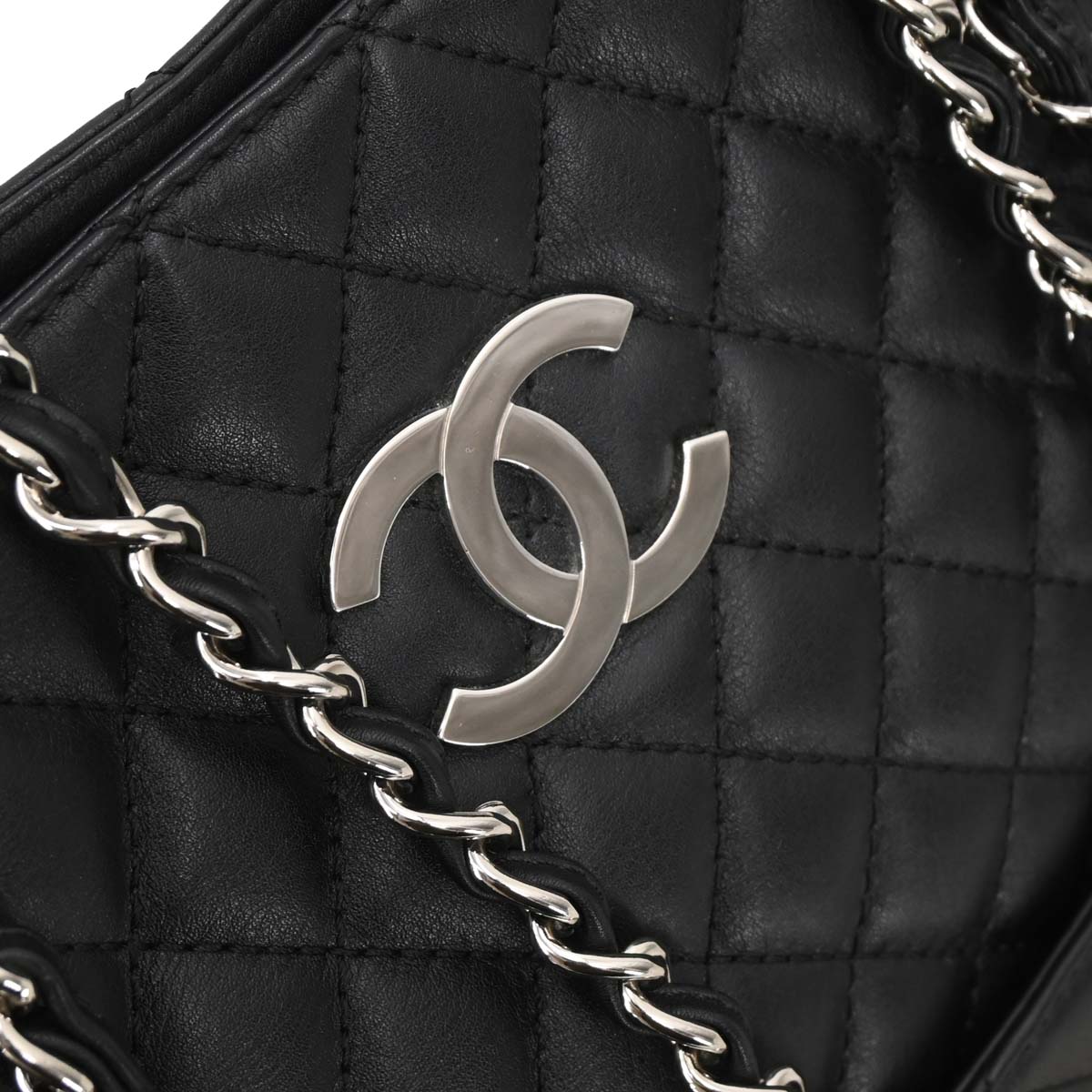 Chanel 2011 Black Calfskin Shoulder Tote Bag