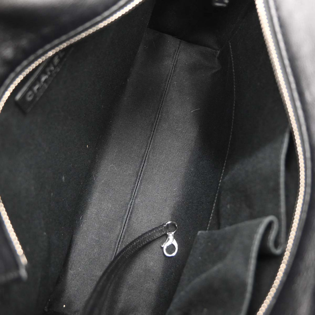 Chanel 2011 Black Calfskin Shoulder Tote Bag